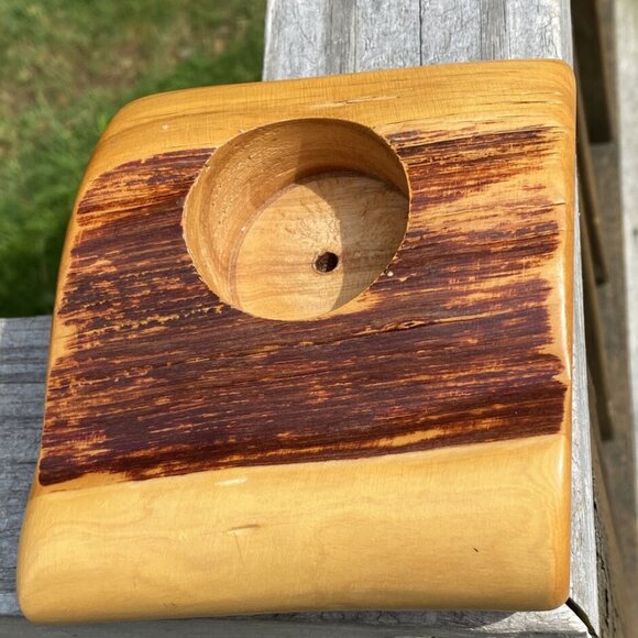 Juniper Wood Handmade Boho Wooden Candle Votive Holder Natural Cabin Western - Picture 7 of 12